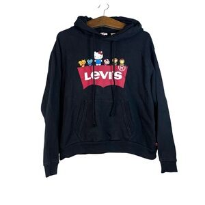 Levi’s Hello Kitty Black Hoodie Sweater Size M Cotton